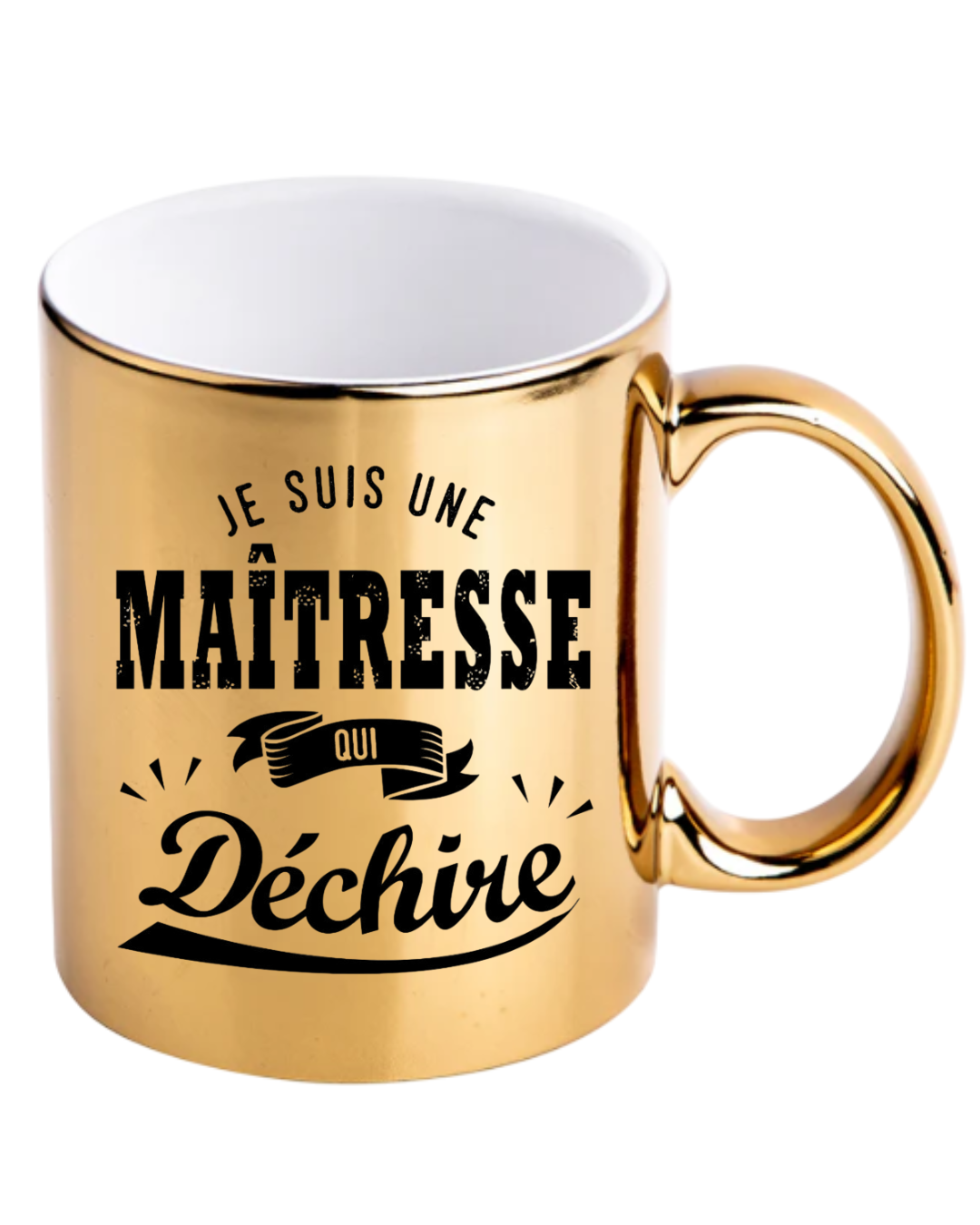 Mugs métallisés "Maîtresse qui déchire"