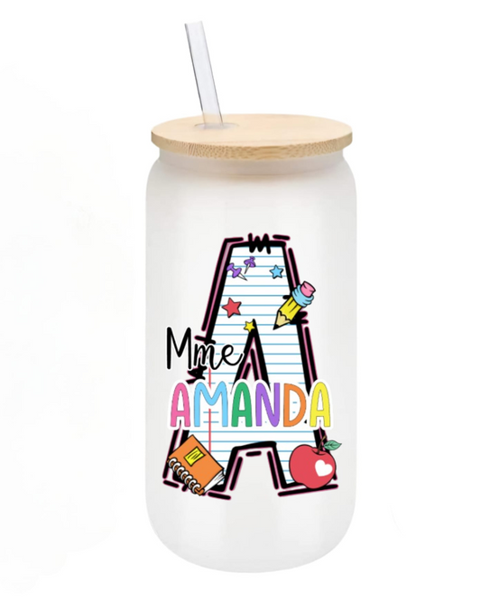 Gobelet en verre Alphabet