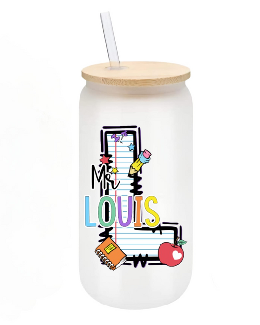 Gobelet en verre Alphabet